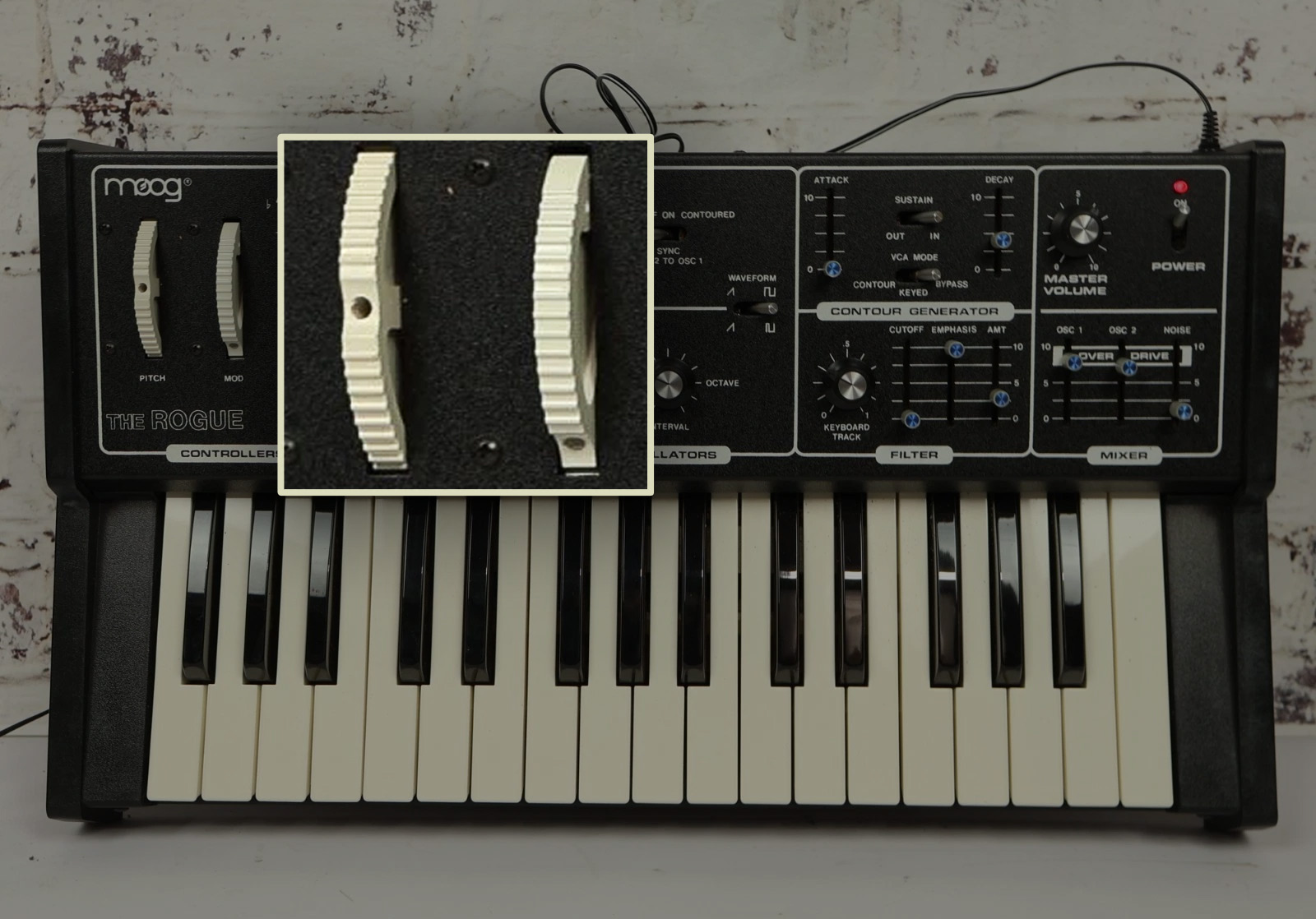 Moog The Rogue synthesizer with pitch and modulation wheels